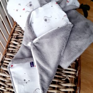 cadeau NAISSANCE BABYDOUDIZ doudou et couverture fait main made in France