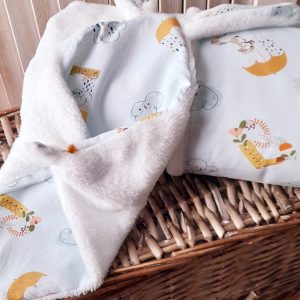 ensemble couverture et doudou, faits main, made in France. Babydoudiz