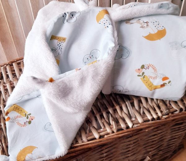 ensemble couverture et doudou, faits main, made in France. Babydoudiz