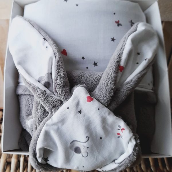 cadeau NAISSANCE BABYDOUDIZ doudou et couverture fait main made in France