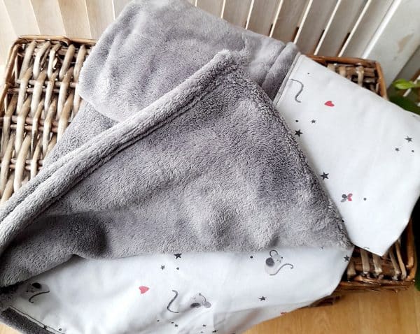 cadeau NAISSANCE BABYDOUDIZ doudou et couverture fait main made in France