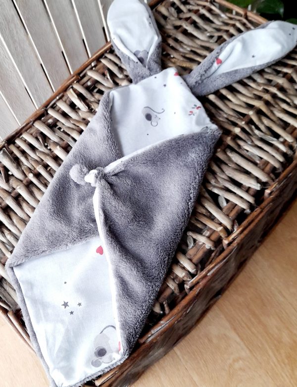 cadeau NAISSANCE BABYDOUDIZ doudou et couverture fait main made in France